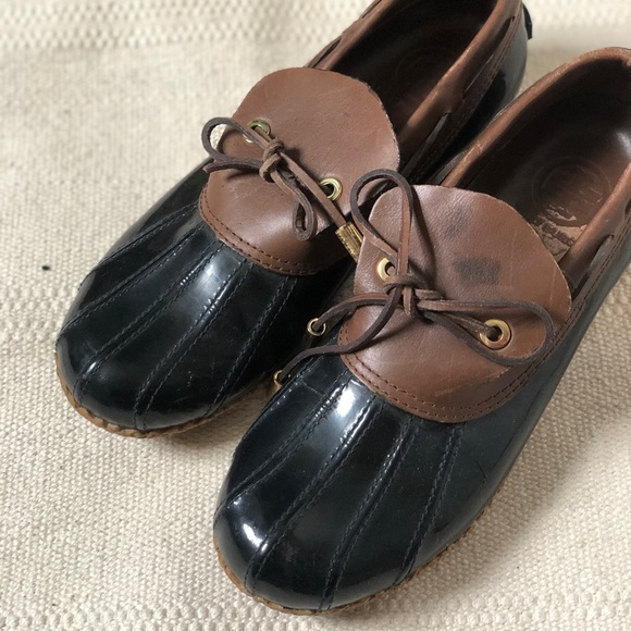 Tory Burch duck rain shoes; Women's Bean Boots, Rubber Moc - Picture 3 of 6